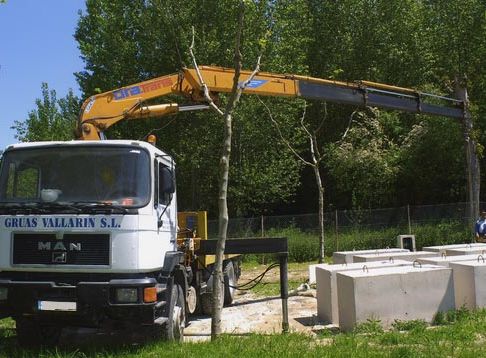 Grúas Vallarín grúa estacionada en zona verde